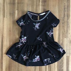 Jolt black and floral blouse